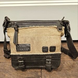 Sherpan Vegan Leather and Canvas Purse